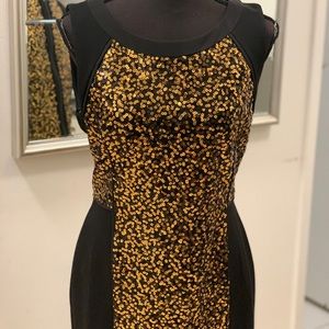 Hold you in, gold sequined Cocktail Dress